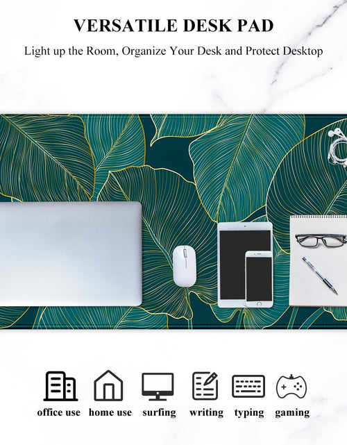 Load image into Gallery viewer, Extended Mouse Pad, XXL Gaming Mouse Pads, Large Big Mousepad Laptop Computer Keyboard Mat Desk Pad with Non-Slip Base Stitched Edge for Gaming Office, 35.5 X 15.7 Inch, Tropical Leaves
