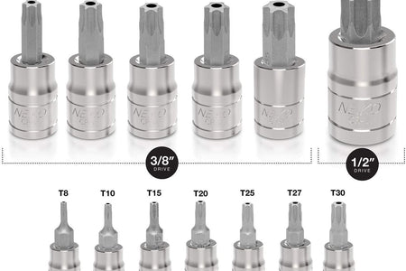 ® 10073A Tamper Proof Torx Bit Socket Set, T8 – T60, S2 Steel | 13-Piece Set