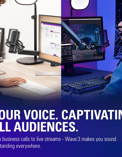 Load image into Gallery viewer, Wave:3 - Premium Studio Quality USB Condenser Microphone for Streaming, Podcast, Gaming and Home Office, Free Mixer Software, Sound Effect Plugins, Anti-Distortion, Plug ’N Play, for Mac, PC

