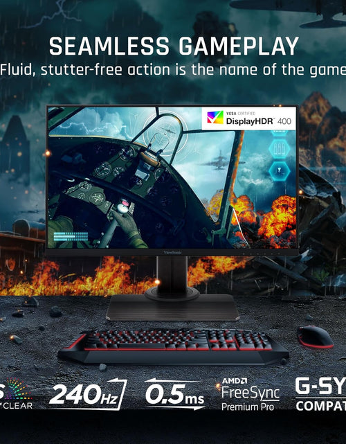 Load image into Gallery viewer, XG2431 24 Inch 1080P Gaming Monitor with 240Hz, 0.5Ms, Freesync Premium, NVIDIA G-Sync Compatible, Advanced Ergonomics, Eye Care, HDR400
