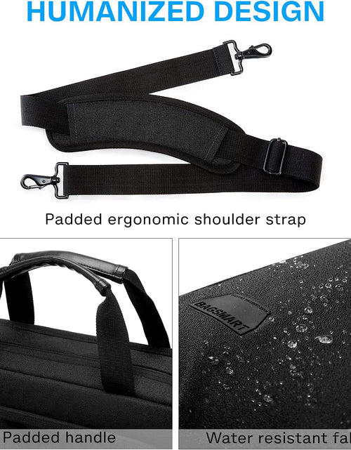Load image into Gallery viewer, Laptop Bag, 15.6 Inch Briefcase Men, Lockable Computer Bag Work Bag, Water-Repellent Shoulder Messenger Bag Travel Office Business, Black
