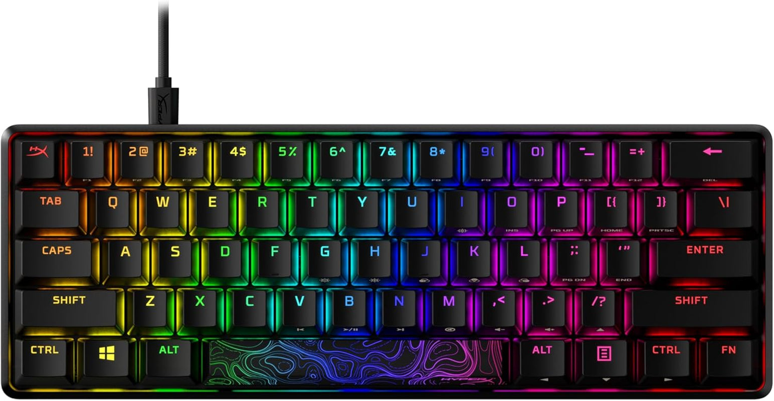 Alloy Origins 60 - Mechanical Gaming Keyboard, Ultra Compact 60% Form Factor, Double Shot PBT Keycaps, RGB LED Backlit, NGENUITY Software Compatible - Linear  Red Switch