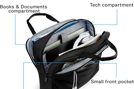 Laptop Bag, 15.6 Inch Briefcase Men, Lockable Computer Bag Work Bag, Water-Repellent Shoulder Messenger Bag Travel Office Business, Black