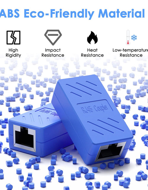 Load image into Gallery viewer, RJ45 Coupler Female to Female Ethernet Coupler for Cat7/Cat6/Cat5/Cat5E Network Cable Extender Adapter RJ45 in Line Coupler(1Pack, Blue)
