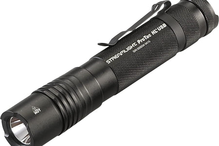 88052 Protac HL USB 1000-Lumen Multi-Fuel USB Rechargeable Professional Tactical Flashlight with USB Cable, and Holster, Black, Box