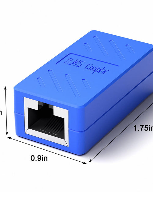 Load image into Gallery viewer, RJ45 Coupler Female to Female Ethernet Coupler for Cat7/Cat6/Cat5/Cat5E Network Cable Extender Adapter RJ45 in Line Coupler(1Pack, Blue)
