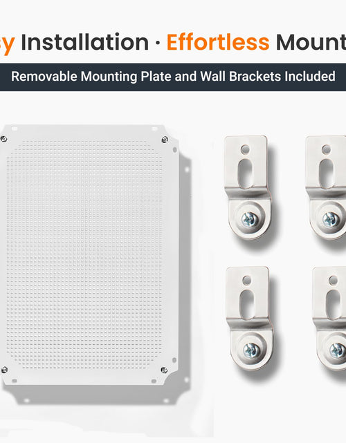 Load image into Gallery viewer, Waterproof Junction Box IP67 Outdoor Plastic Electrical Project Enclosure Weatherproof with Mounting Plate, Wall Brackets, Hinged Grey Cover 16.1"X12.2"X7.1"
