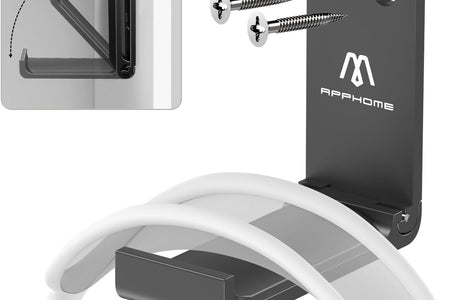 Headphone Stand Hanger Foldable Wall Hooks, save Space Durable Aluminum Headset Stand Holder for Universal Gaming Headset, Strong Adhesive, Black